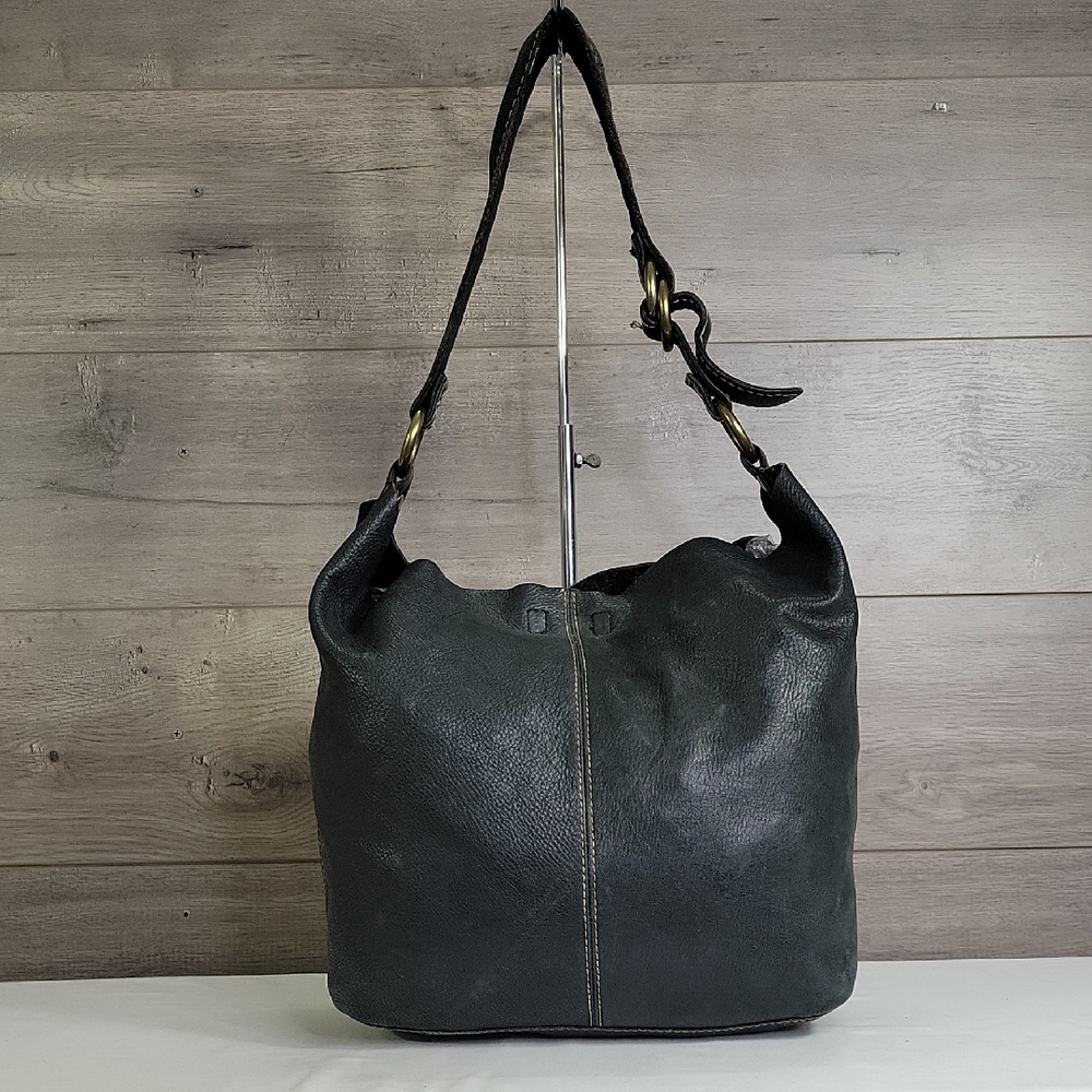 Lucky Brand Black Pebble Leather Shoulder Bag
